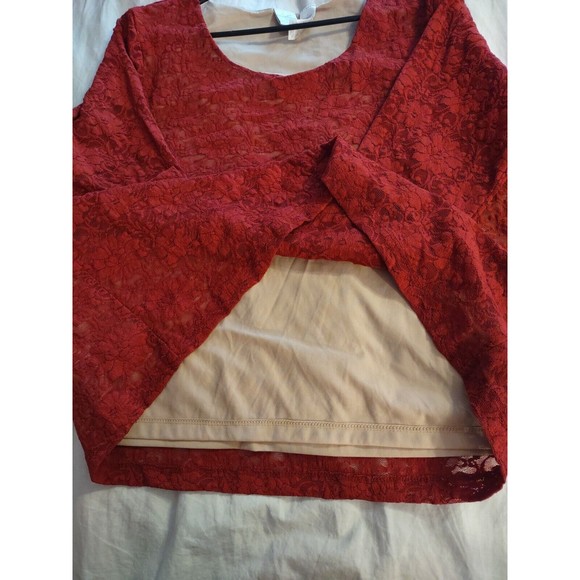 Emma James Woman Top Size 1 Red Lined Floral - Picture 8 of 8